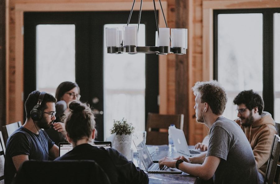 An agency team working with a client