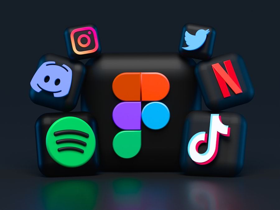 Social media analytics displayed on a screen